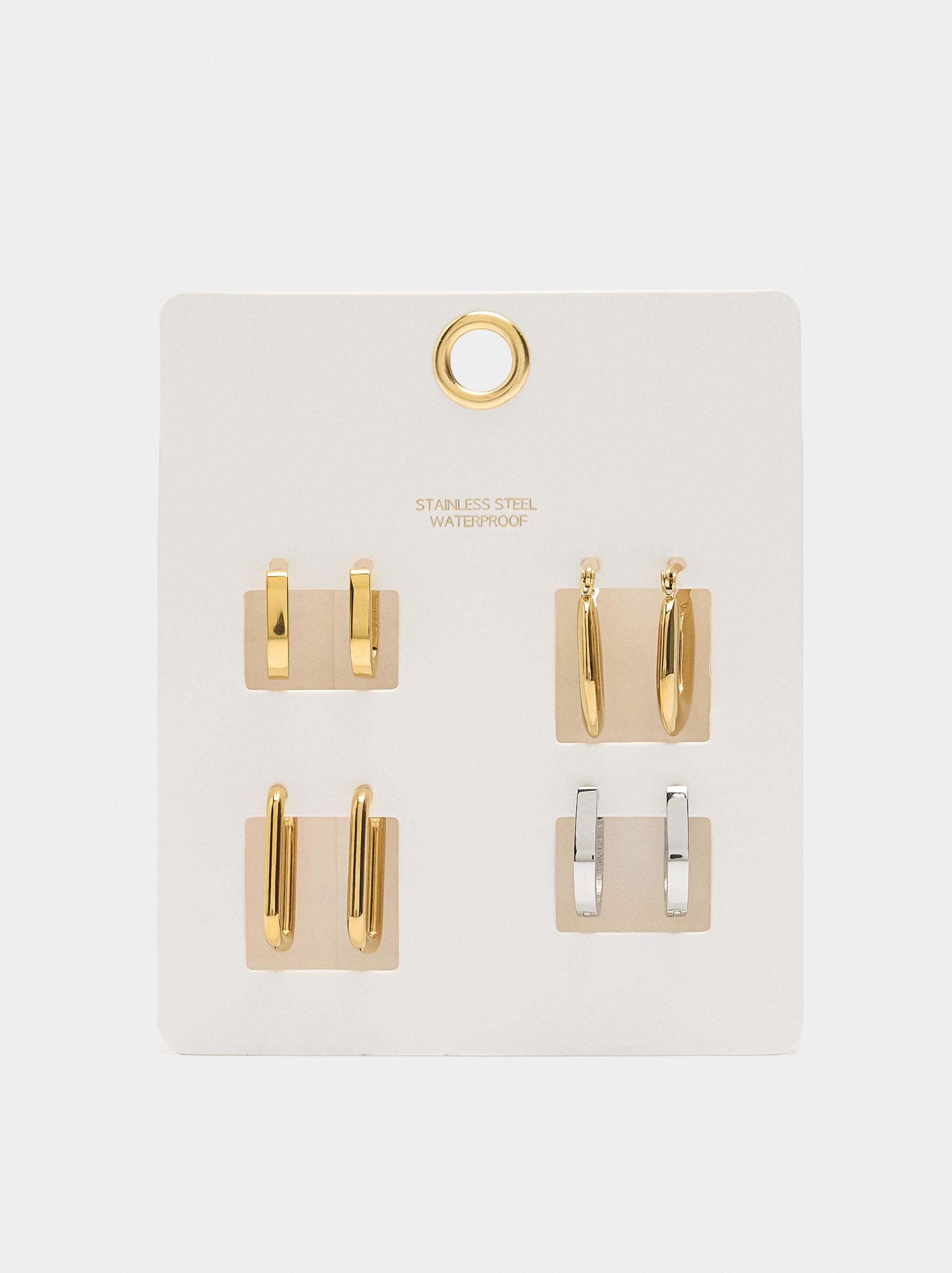 Set De Aros Bicolor - Acero Inoxidable