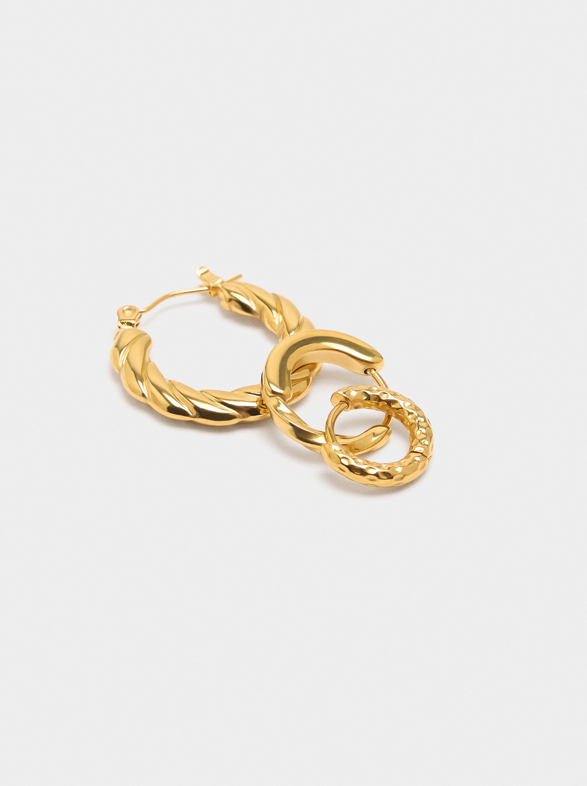 Set De Aros Dorados - Acero Inoxidable