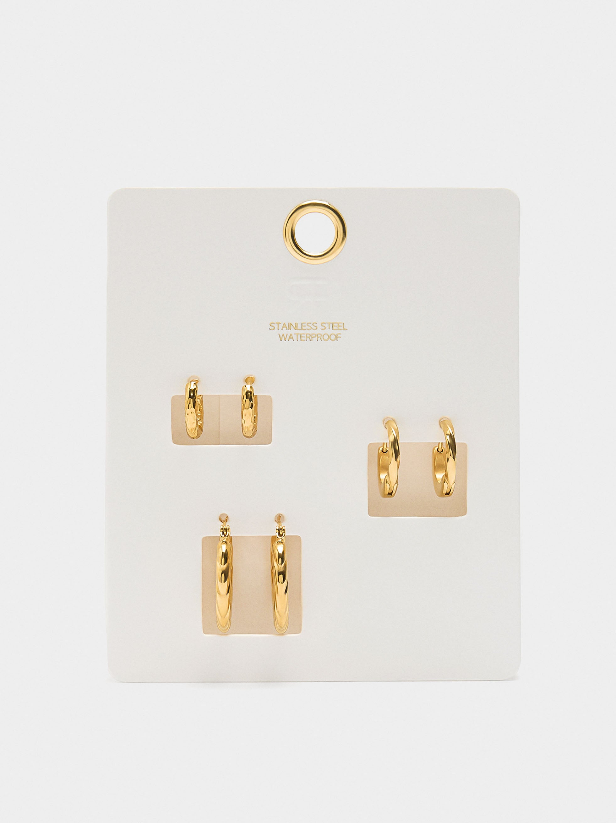Set De Aros Dorados - Acero Inoxidable