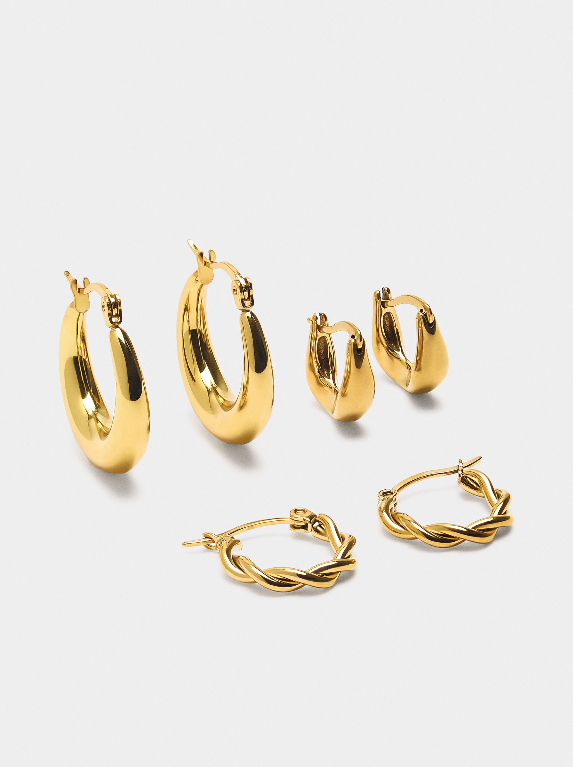 Set De Aros Dorados - Acero Inoxidable