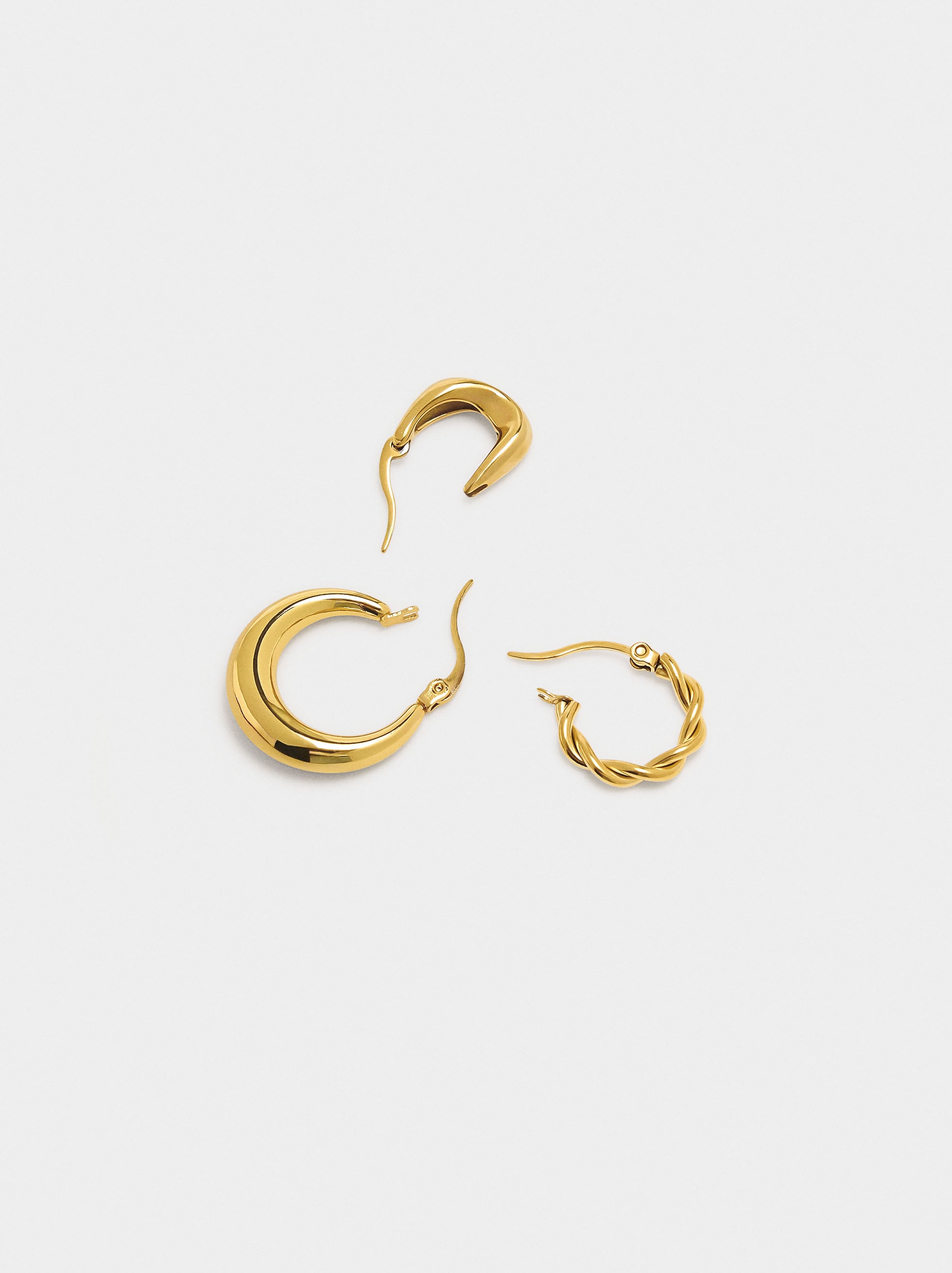 Set De Aros Dorados - Acero Inoxidable