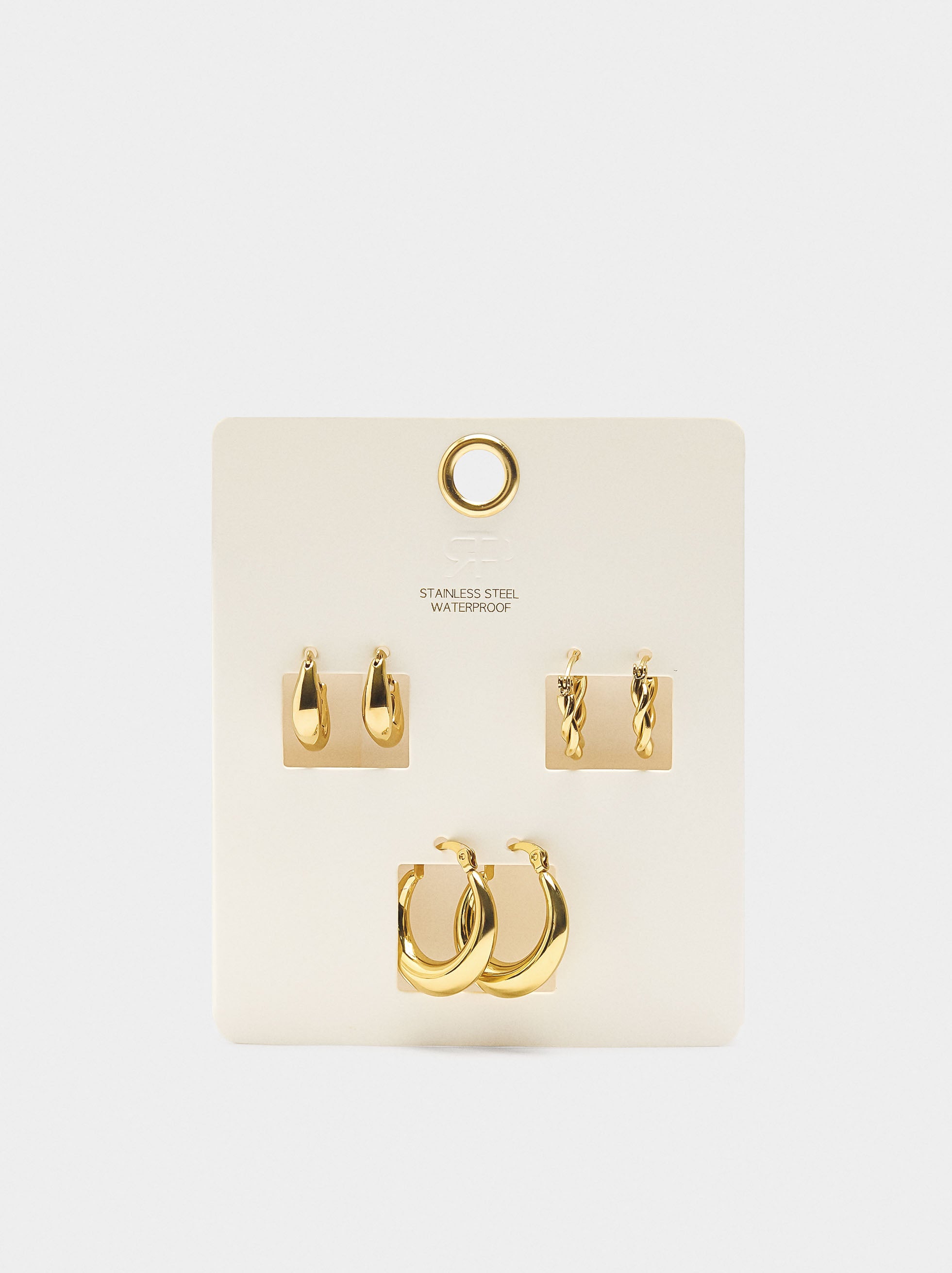 Set De Aros Dorados - Acero Inoxidable