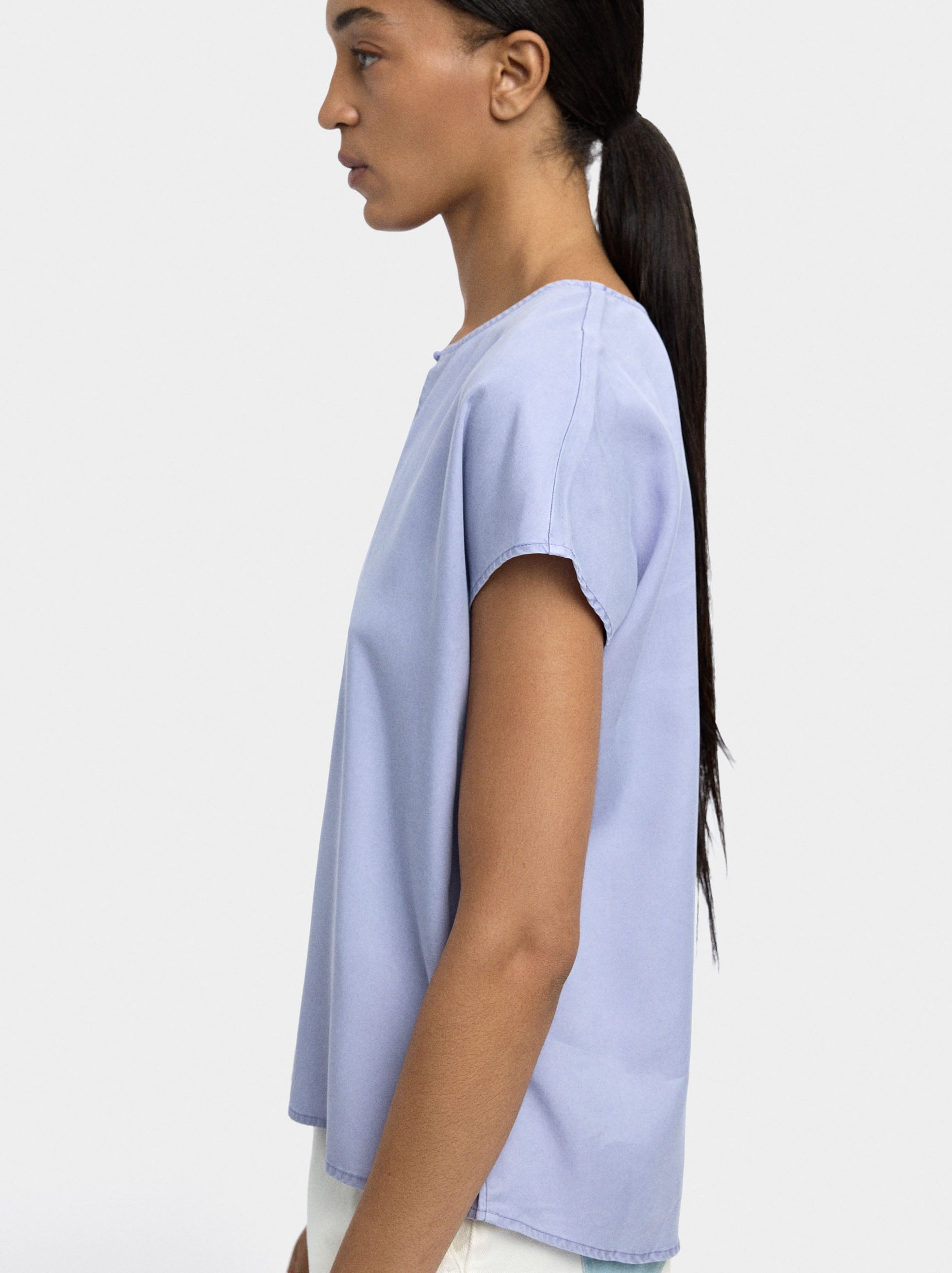 Blusa Con Pespunte 100% Lyocell