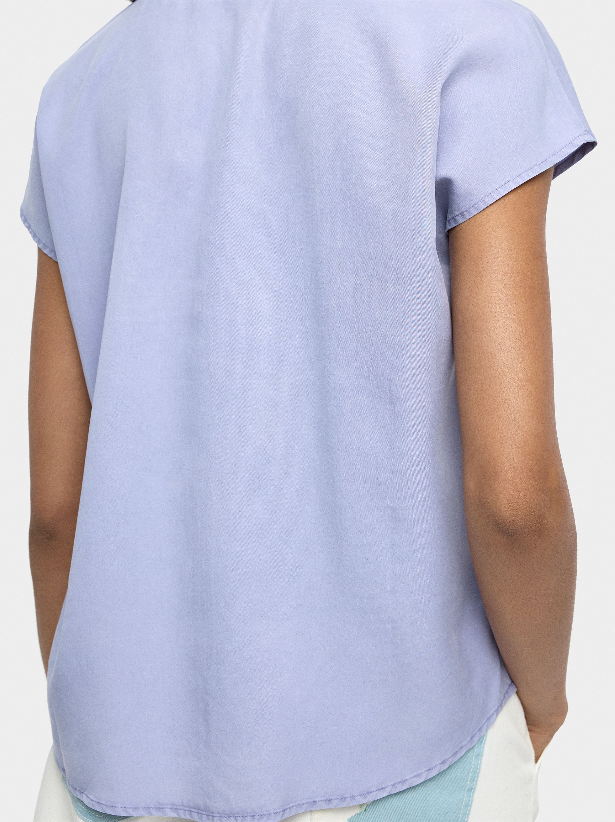 Blusa Con Pespunte 100% Lyocell