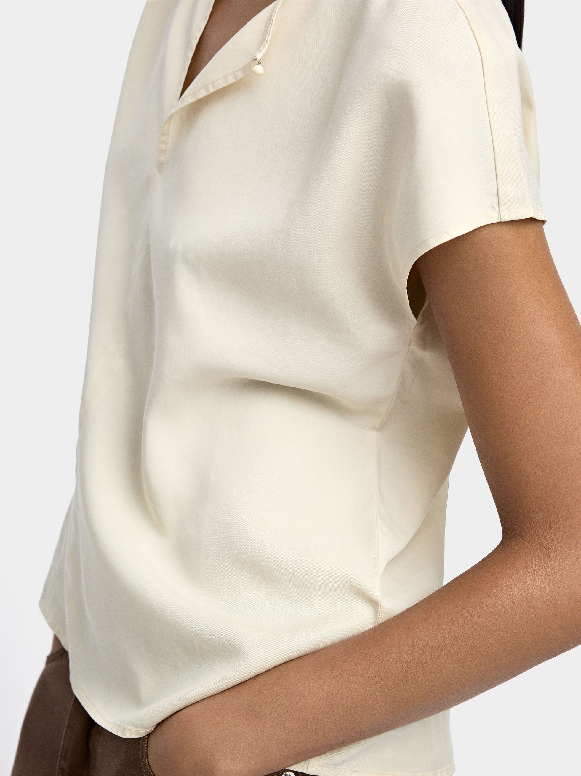 Blusa Con Pespunte 100% Lyocell