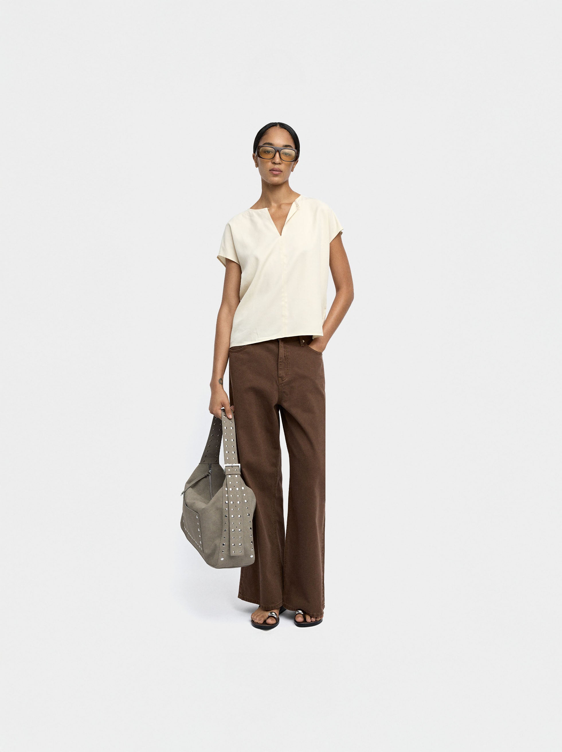 Blusa Con Pespunte 100% Lyocell