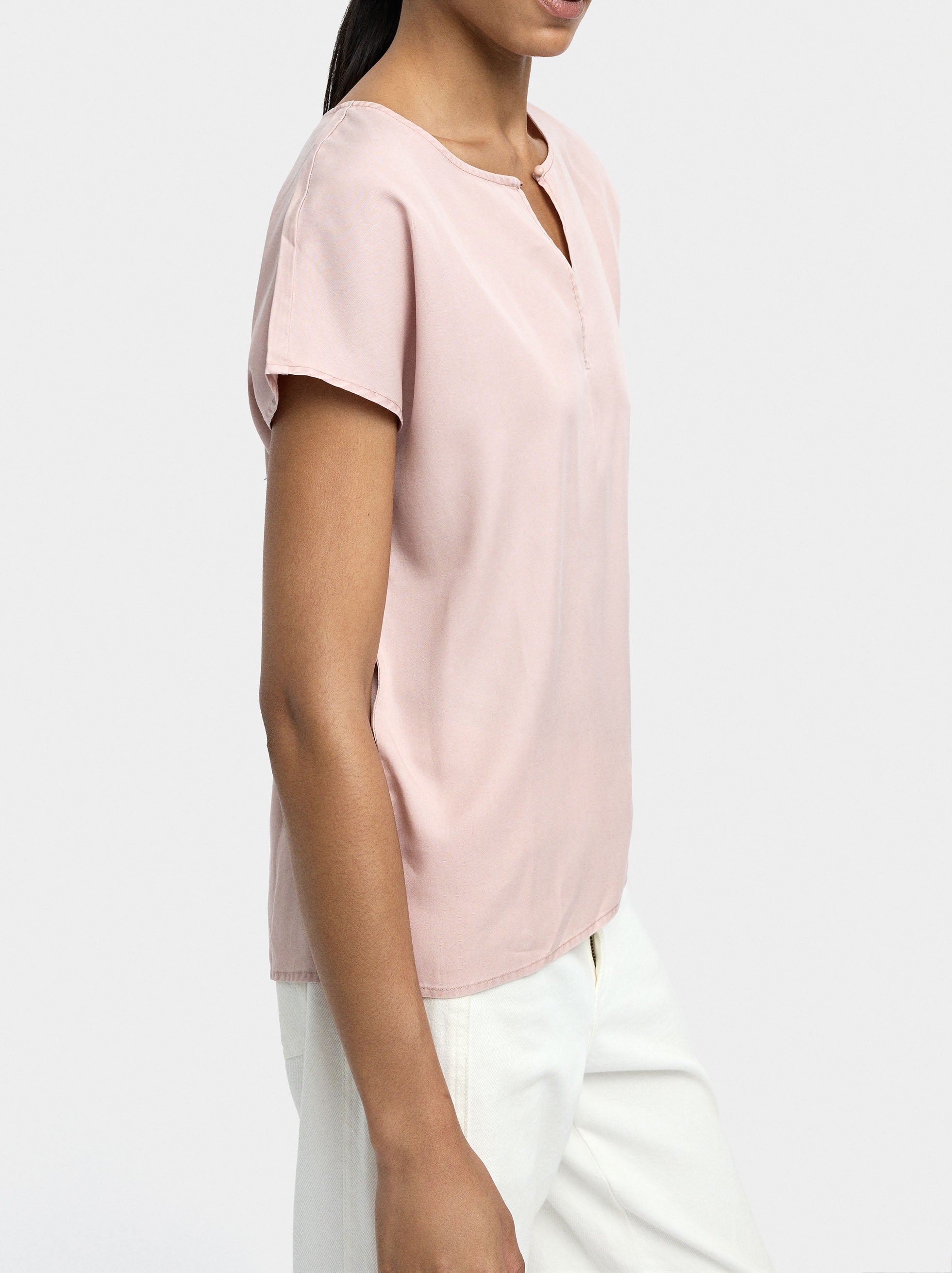 Blusa Con Pespunte 100% Lyocell