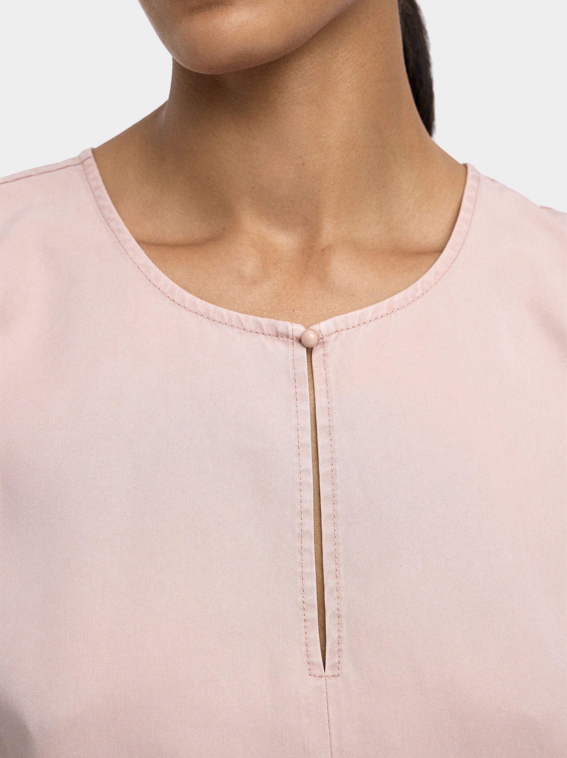 Blusa Con Pespunte 100% Lyocell