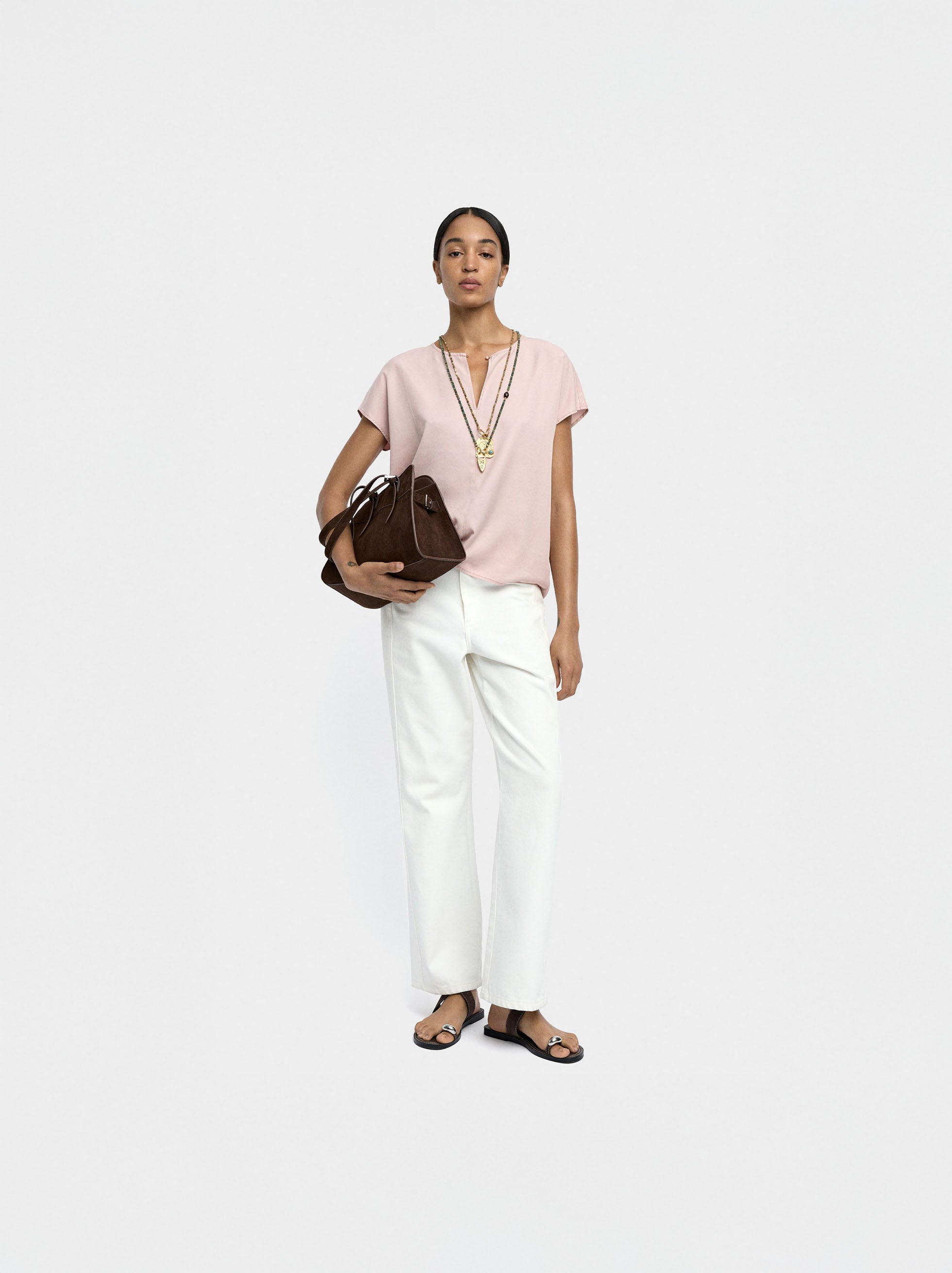 Blusa Con Pespunte 100% Lyocell
