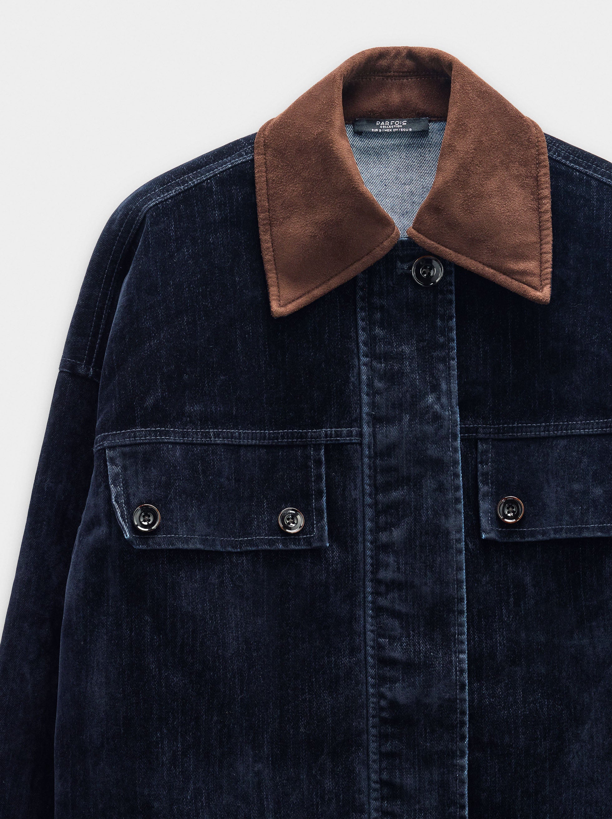 Chaqueta Denim Efecto Terciopelo
