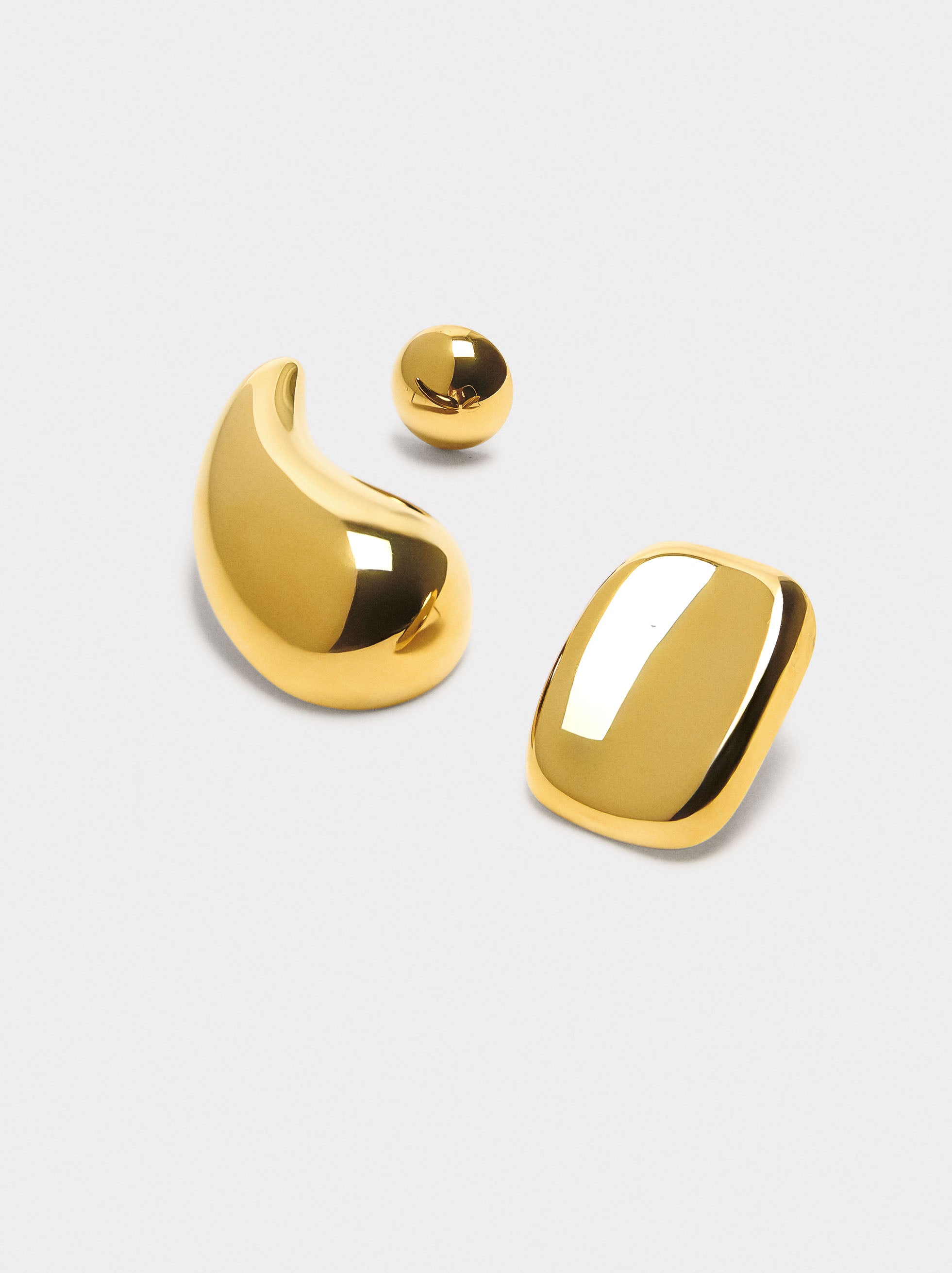 Set De Pendientes Cortos - Acero Inoxidable