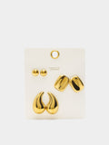 Set De Pendientes Cortos - Acero Inoxidable