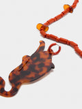 Collar Corto Con Colgante Efecto Carey