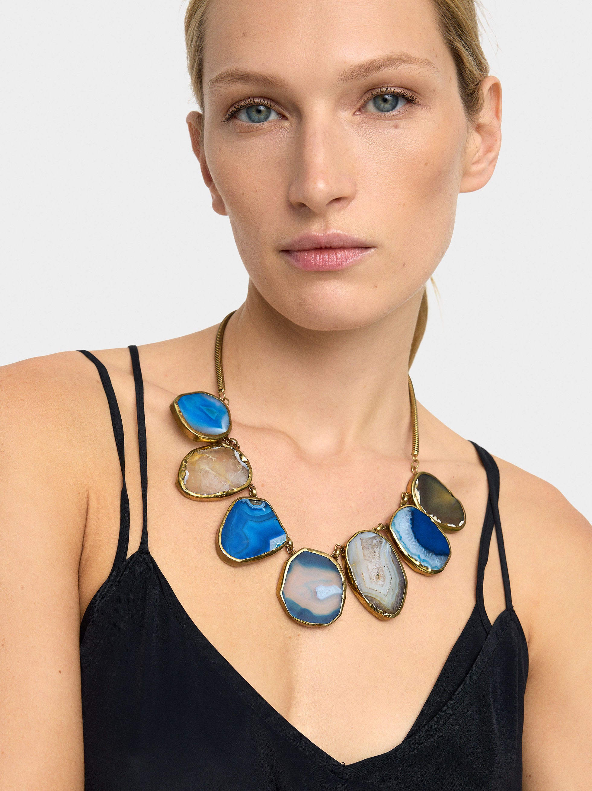 Collar Corto Maxi De Piedras