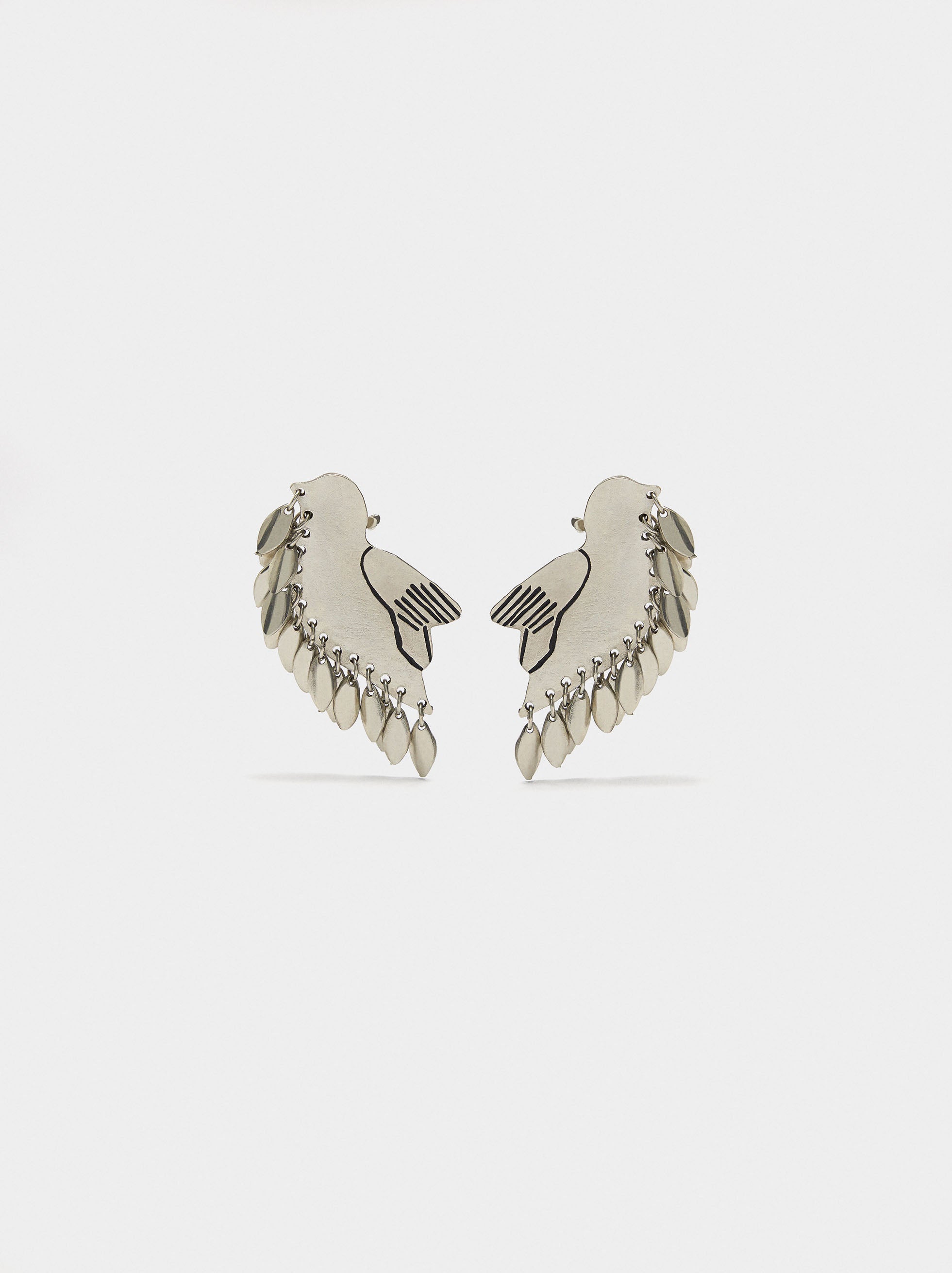 Pendientes Ear Jacket De Pájaro