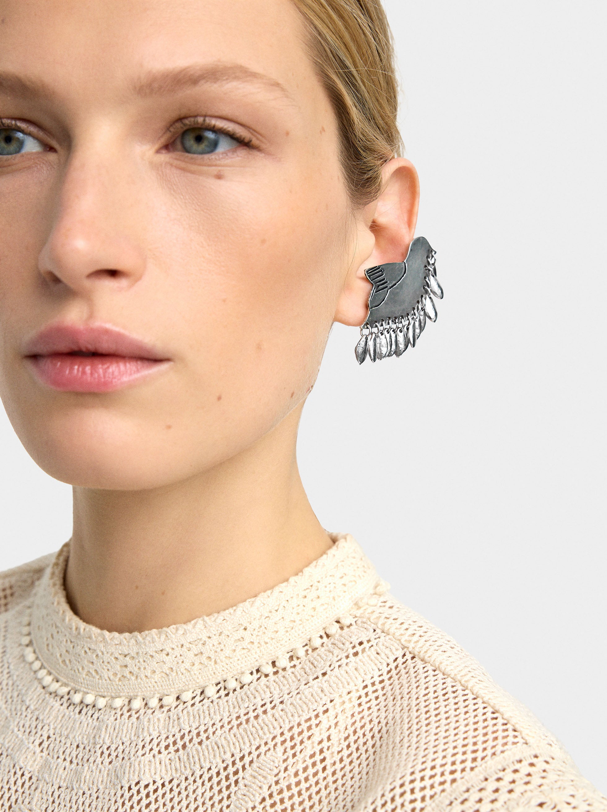 Pendientes Ear Jacket De Pájaro