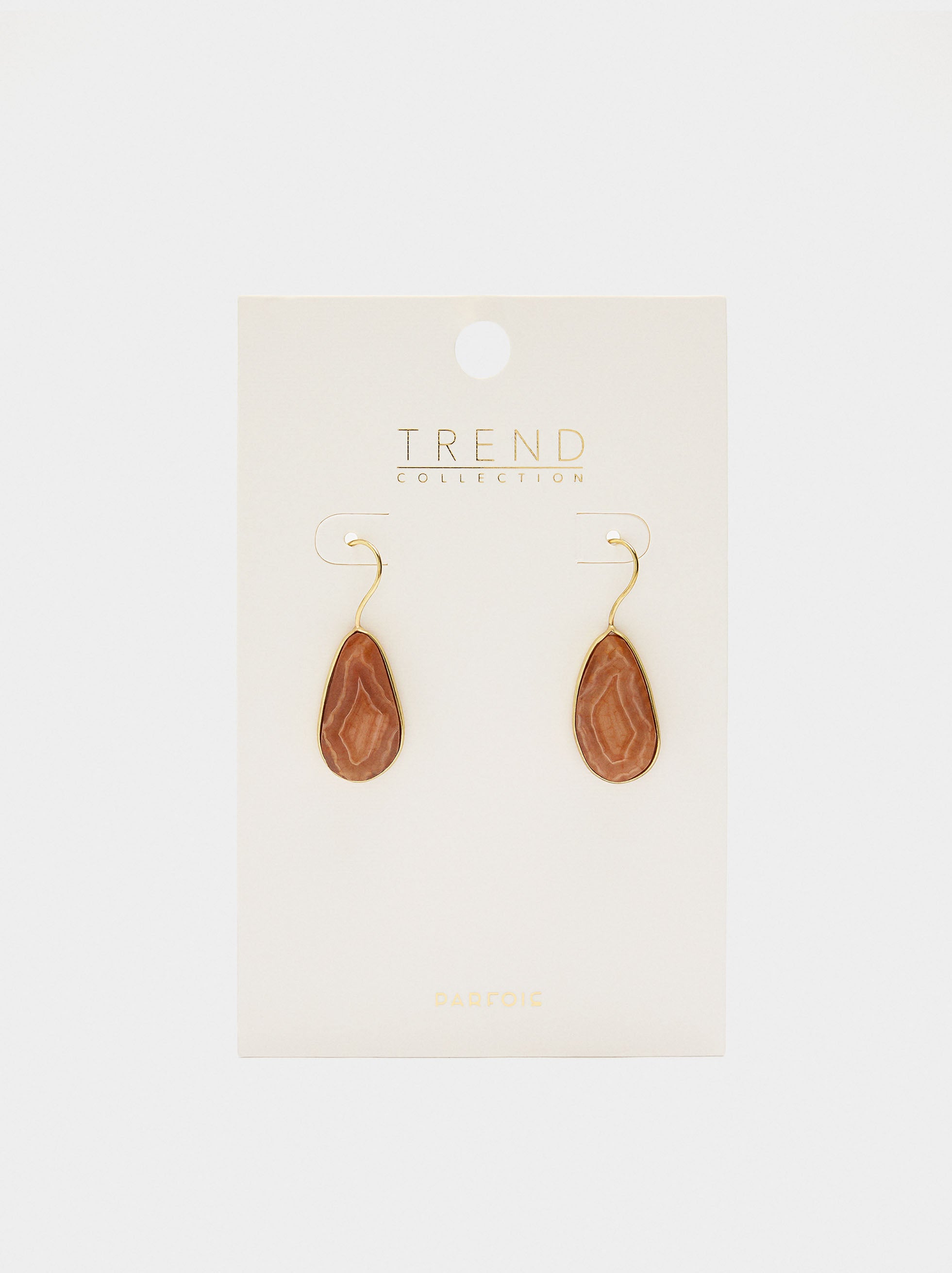 Pendientes Ovalados De Piedra