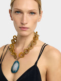 Collar De Maxi Eslabones Con Piedra