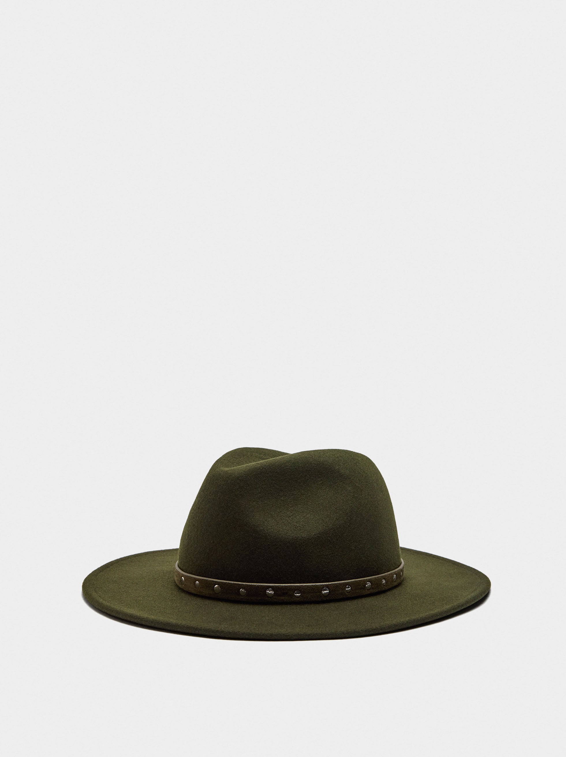 Sombrero De Lana Con Cinturón Y Tachuelas