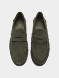 Mocasines De Piel Con Pespuntes
