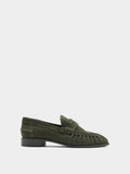 Mocasines De Piel Con Pespuntes