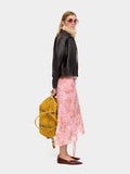 Falda Midi Jacquard De Hojas