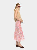 Falda Midi Jacquard De Hojas