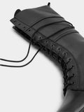 Botas Altas De Piel Con Cordones