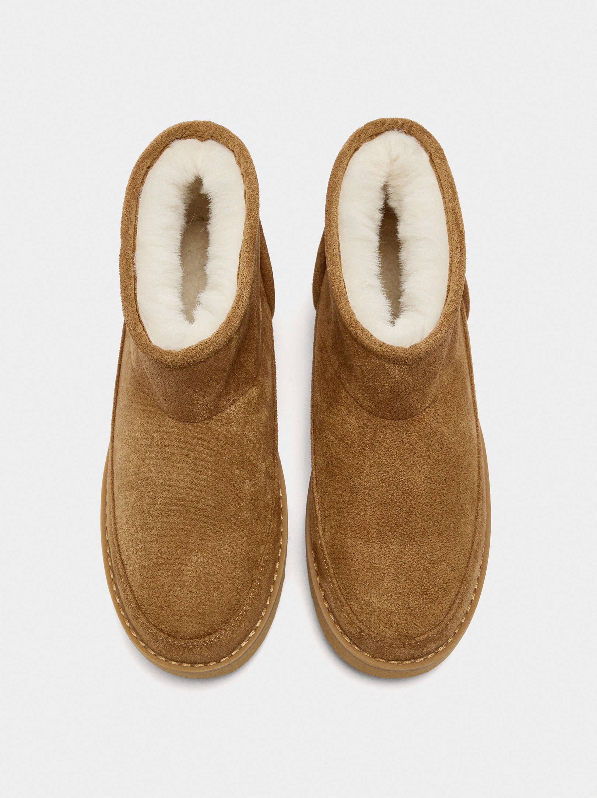 Botines Efecto Piel Con Forro
