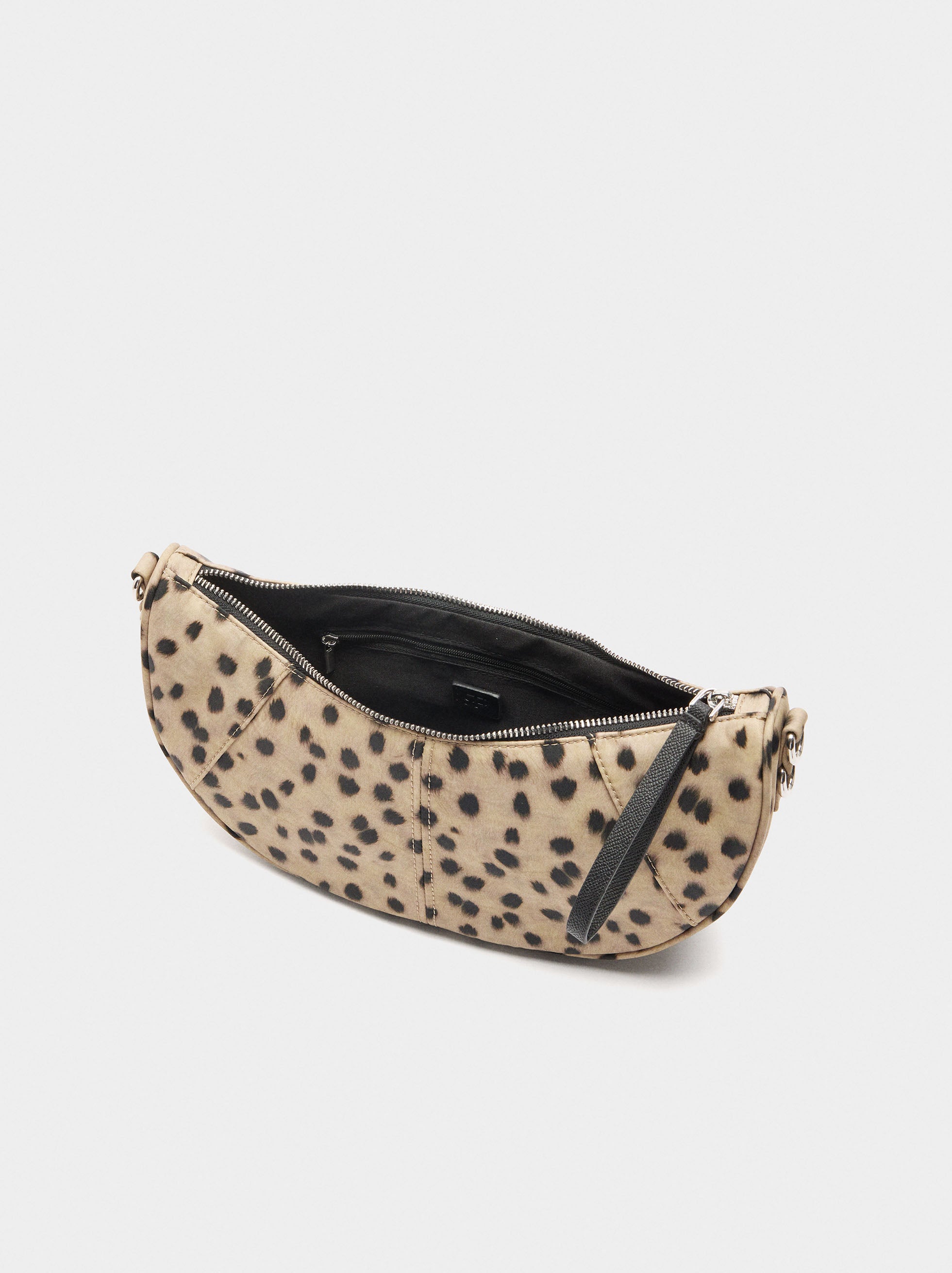 Bolso Bandolera De Nylon Estampado Animal