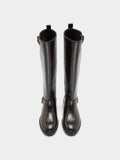 Botas Altas De Piel Con Hebillas