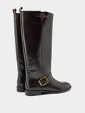 Botas Altas De Piel Con Hebillas