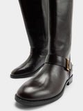 Botas Altas De Piel Con Hebillas