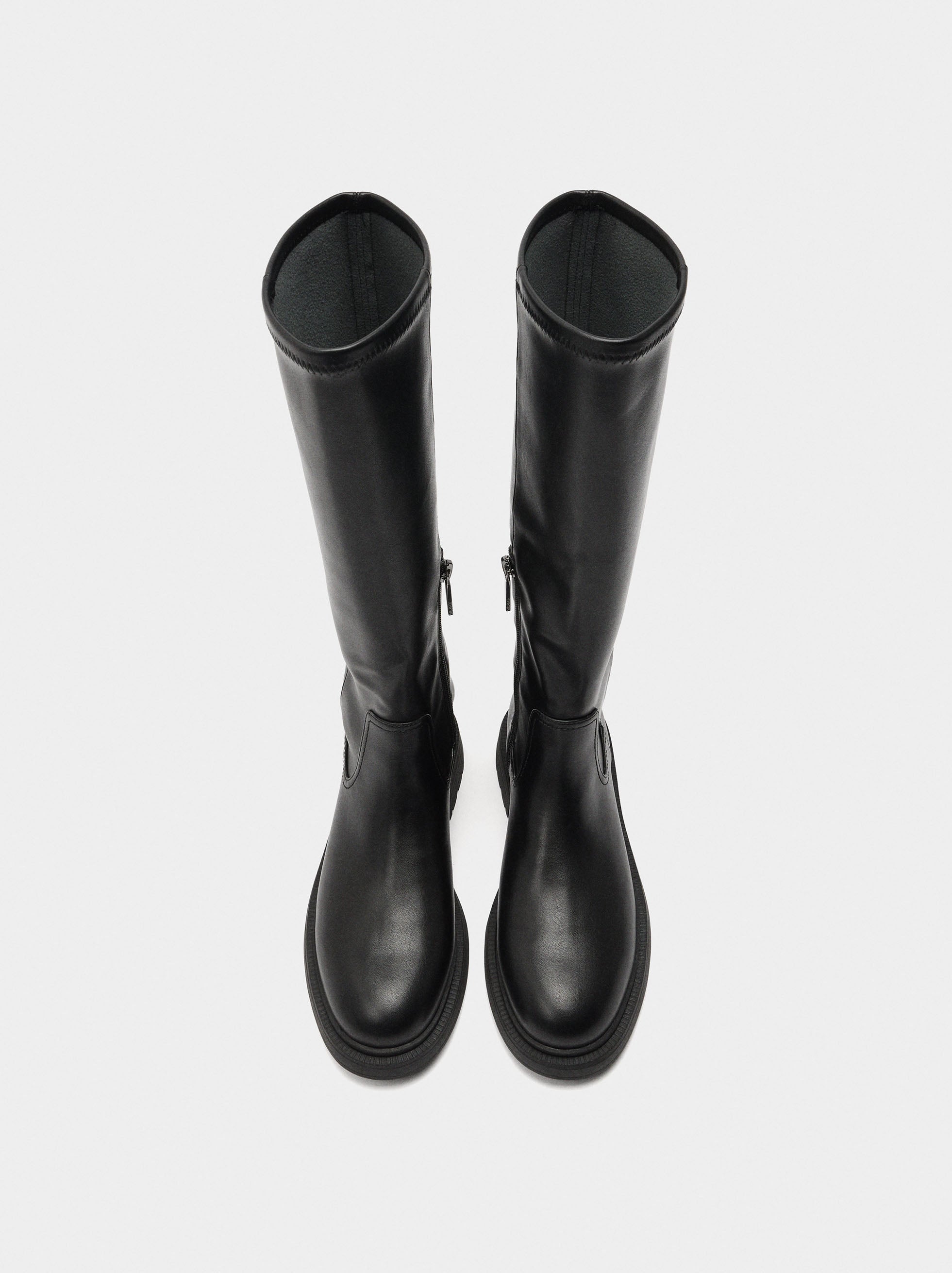 Botas Altas Con Tacón Bajo