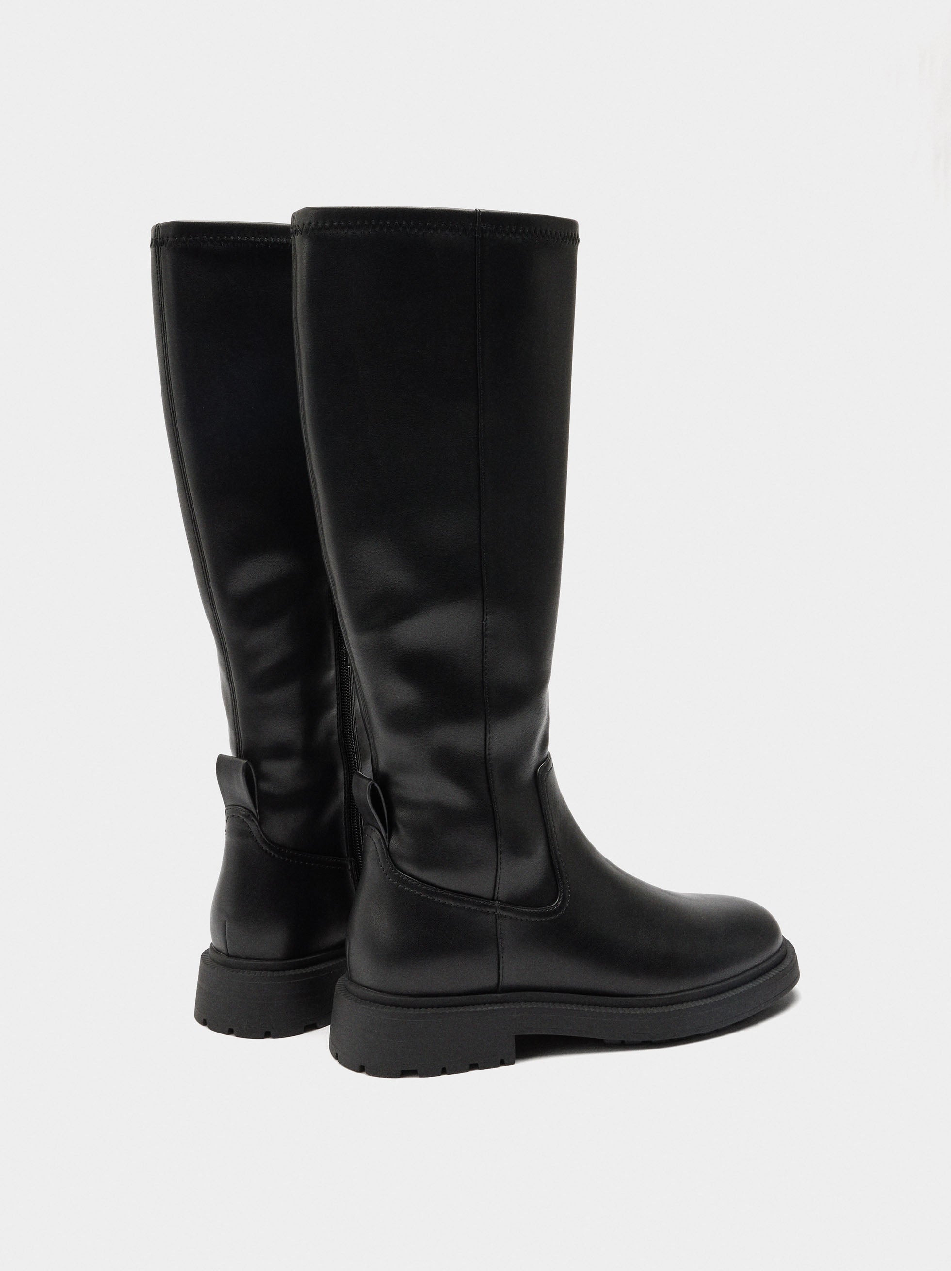 Botas Altas Con Tacón Bajo