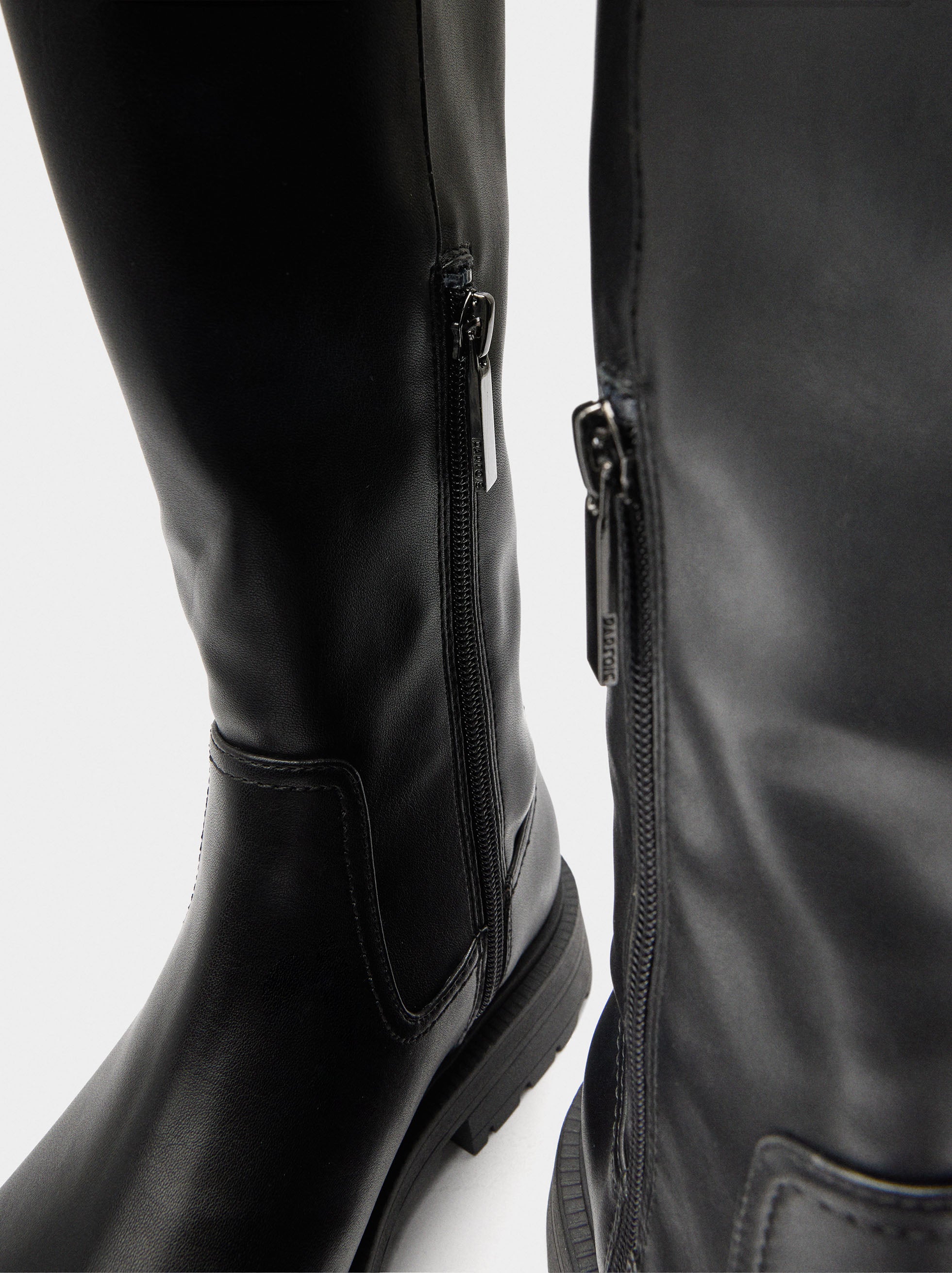 Botas Altas Con Tacón Bajo