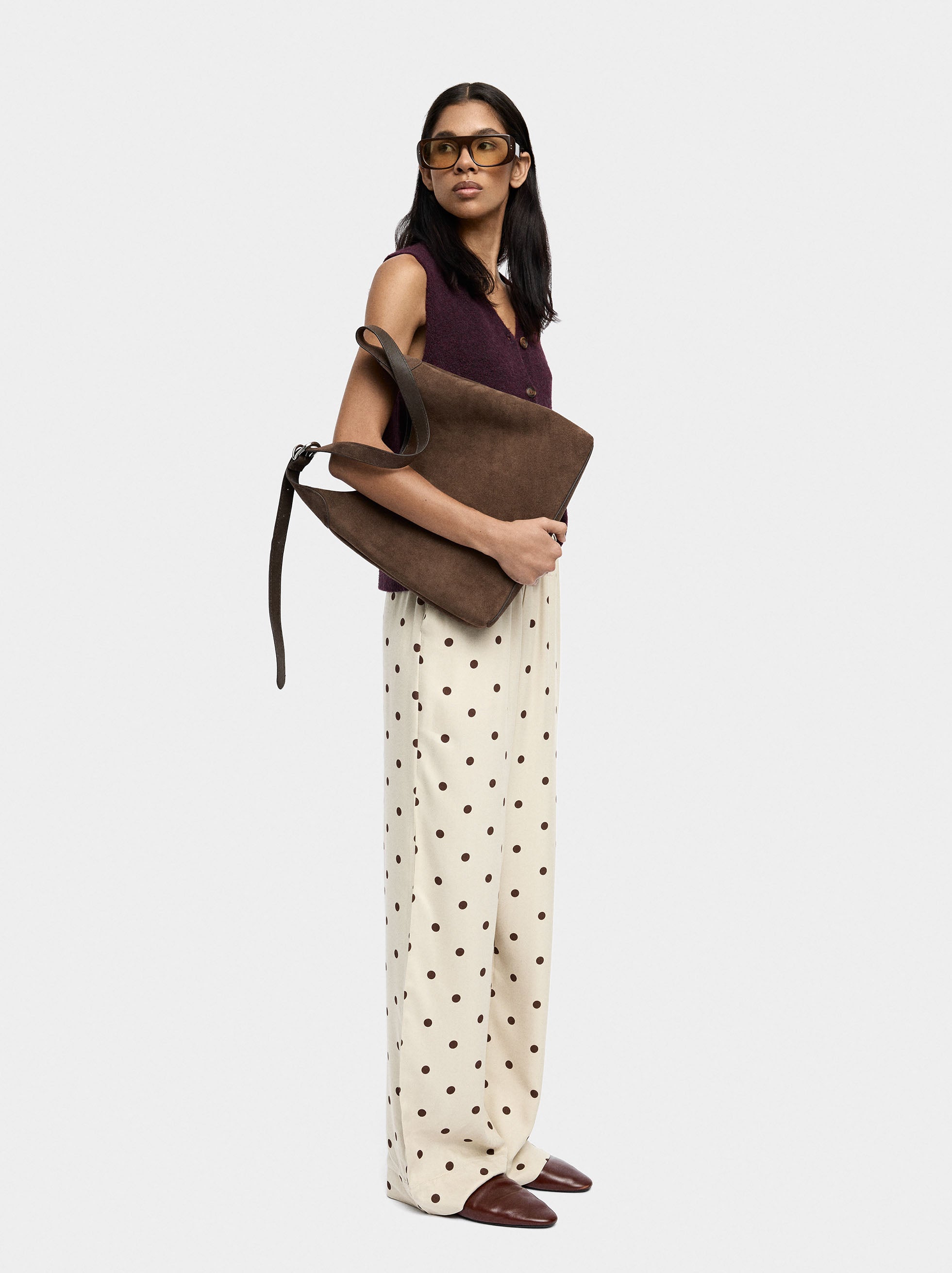 Pantalón De Lunares Con Cintura Elástica