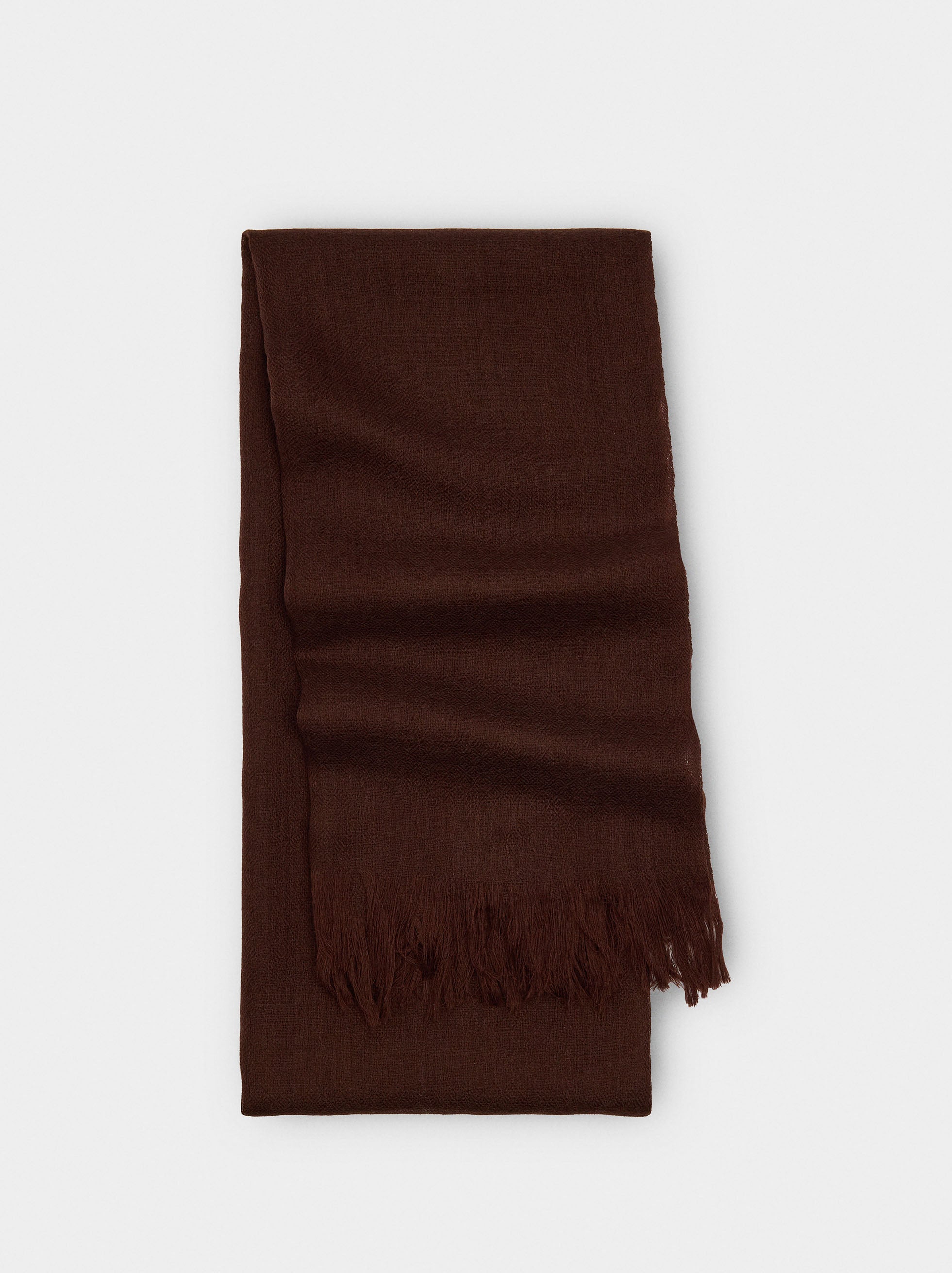Pashmina De Lana Con Flecos