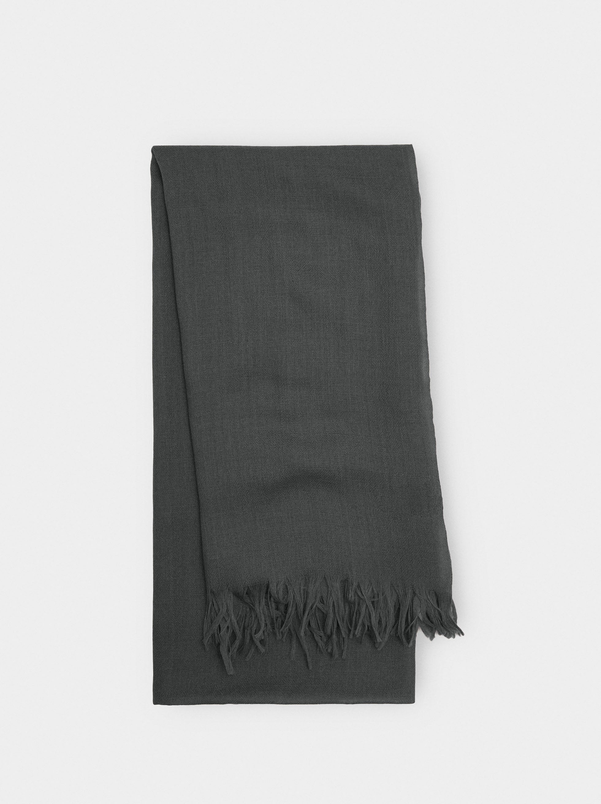 Pashmina De Lana Con Flecos