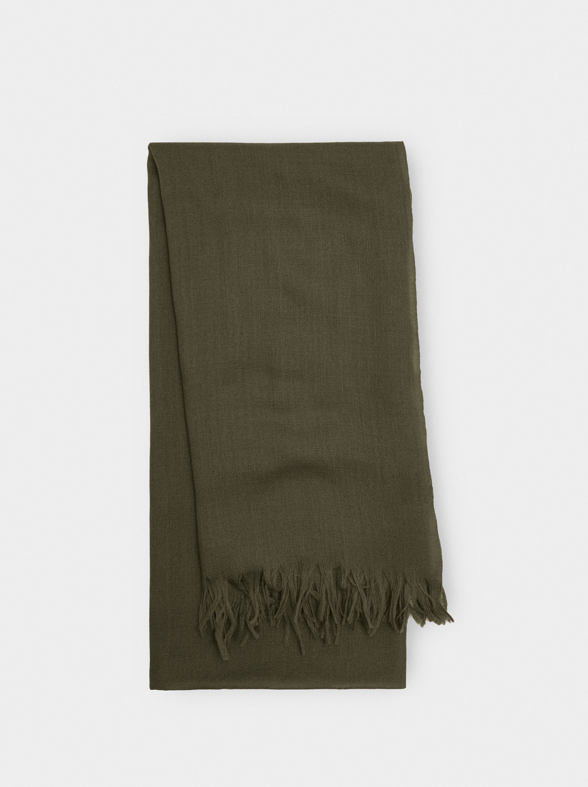 Pashmina De Lana Con Flecos