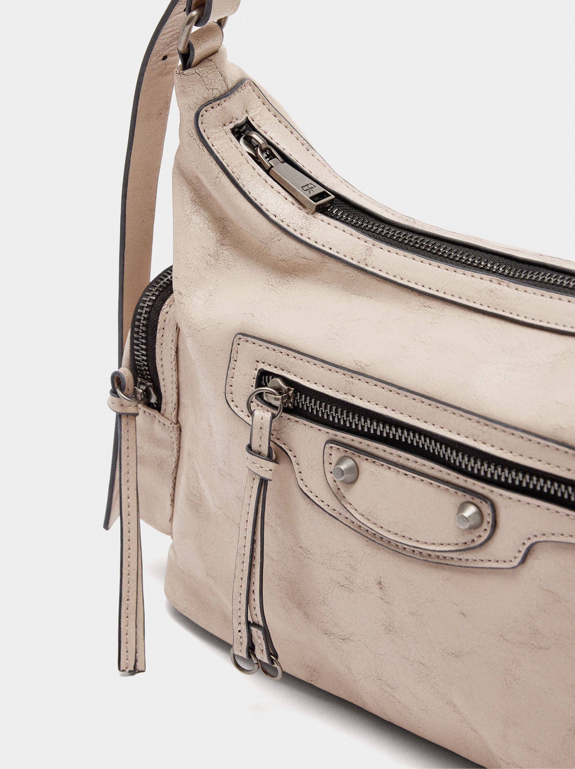 Bolso De Hombro De Efecto Envejecido