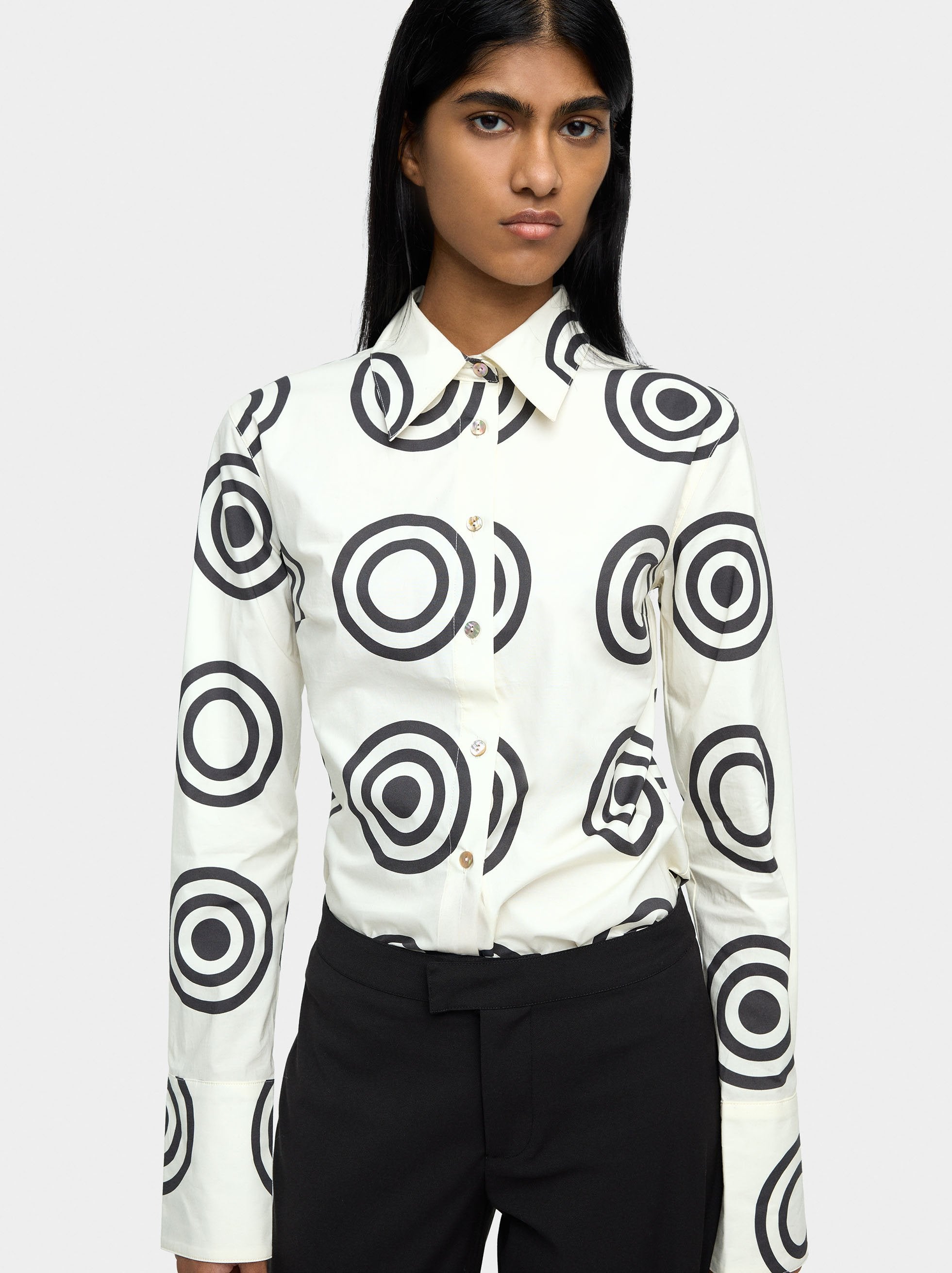 Camisa De Algodón Con Círculos