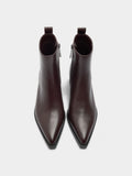 Botines De Piel Tacón Ancho