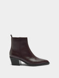 Botines De Piel Tacón Ancho