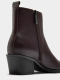 Botines De Piel Tacón Ancho