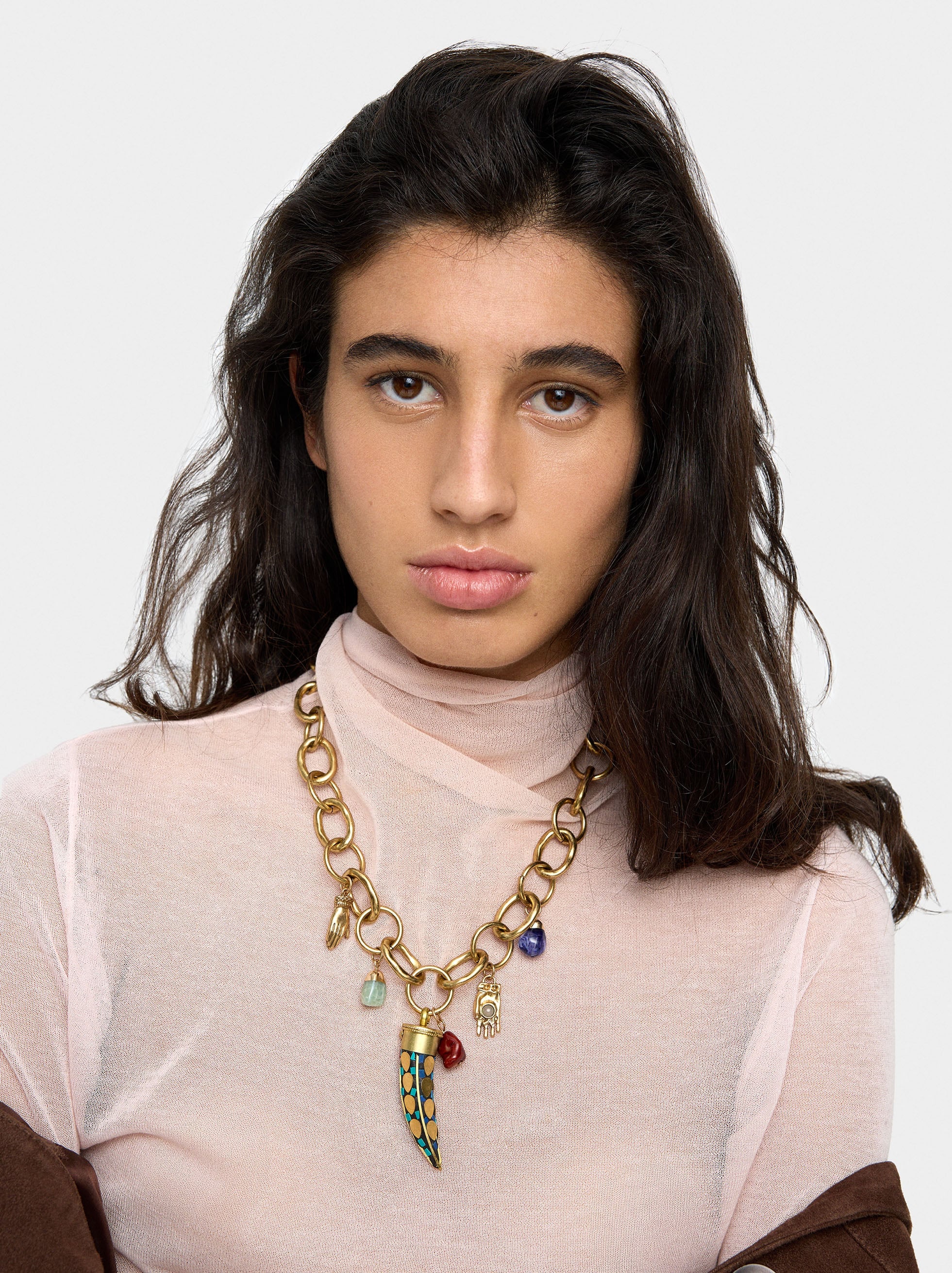 Collar De Aros E Colgantes De Piedra