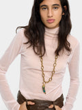 Collar Largo De Eslabones Con Colgante
