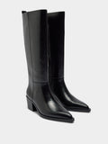 Botas Altas De Piel Con Tacón