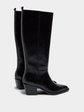 Botas Altas De Piel Con Tacón