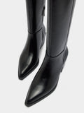Botas Altas De Piel Con Tacón